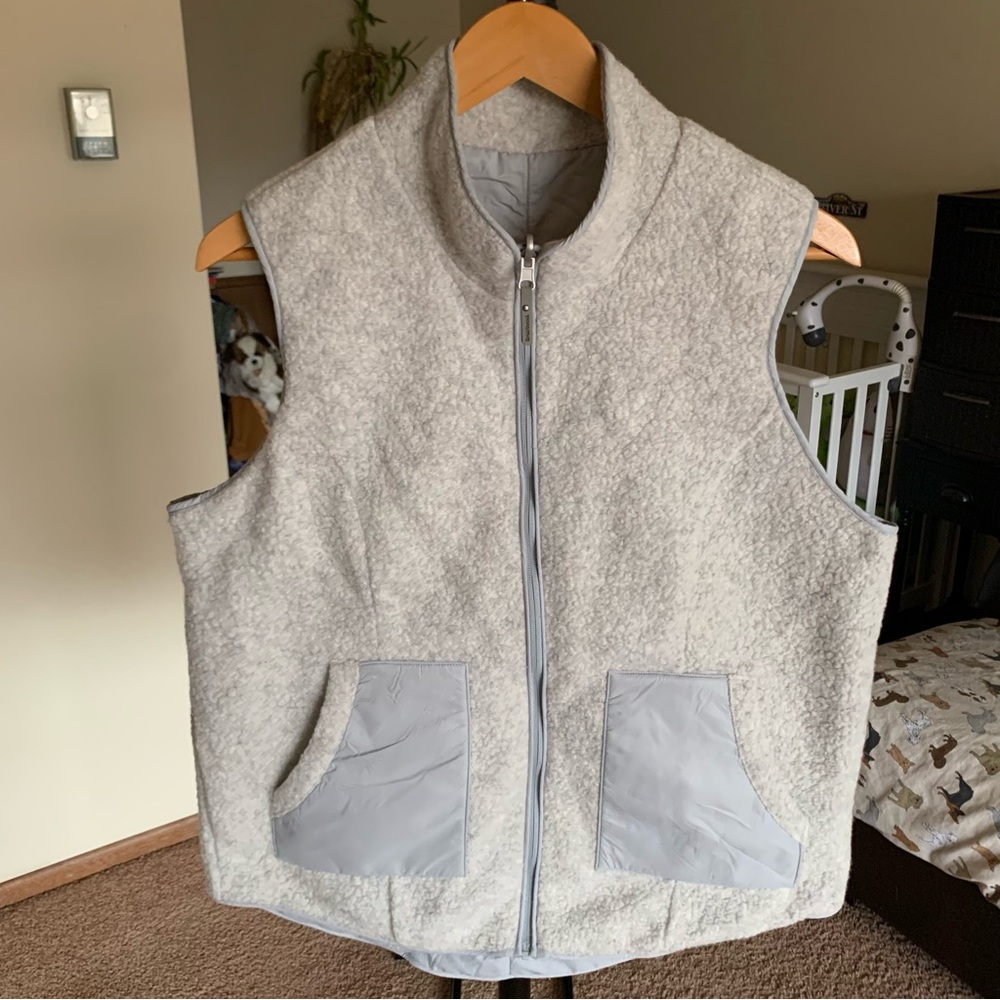 Smartwool Reversible Wool Sherpa Fleece Puffer Vest Women’s Large